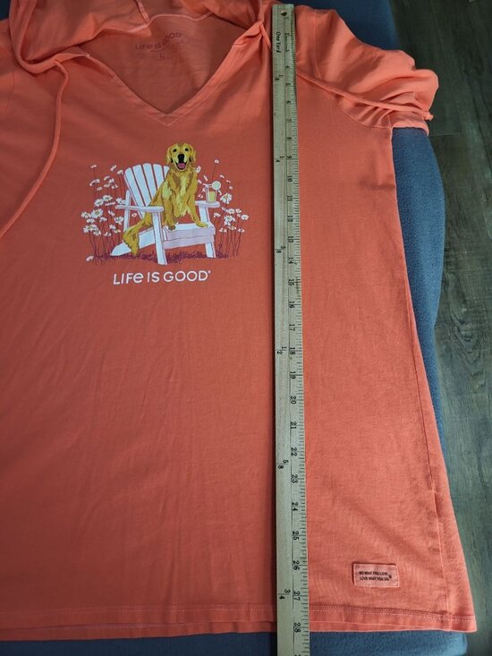 LIFE IS GOOD Women's LG Golden Retriever Adirondack Crusher LITE Hooded Shirt - Picture 5 of 8